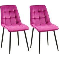 2er Set Esszimmerstuhl Gifford Samtbezug lila Samt von CLP