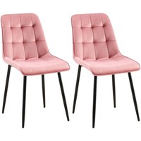 2er Set Esszimmerstuhl Gifford Samtbezug pink Samt von CLP