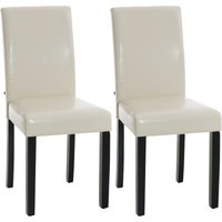 CLP - 2er Set Esszimmerstuhl Ina Kunstleder creme schwarz CLP - 2er Set Esszimmerstuhl Ina Kunstleder creme schwarz von CLP