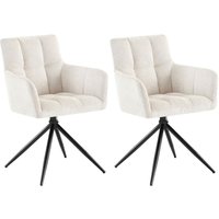 2er Set Esszimmerstuhl Jonah Stoff creme von CLP