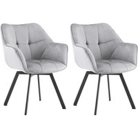 2er Set Esszimmerstuhl Jordi Samt dunkelgrau 2er Set Esszimmerstuhl Jordi Samt dunkelgrau von CLP
