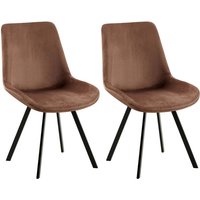 2er Set Esszimmerstuhl Lewes Samt braun 2er Set Esszimmerstuhl Lewes Samt braun von CLP