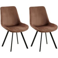 2er Set Esszimmerstuhl Lewes Samt braun von CLP