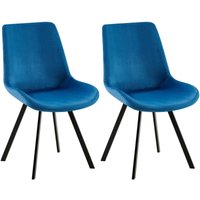 2er Set Esszimmerstuhl Lewes Samt dunkelblau 2er Set Esszimmerstuhl Lewes Samt dunkelblau von CLP