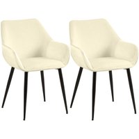 2er Set Esszimmerstuhl Luena creme Samt von CLP