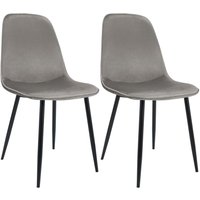 2er Set Esszimmerstuhl Maryam hellgrau Samt von CLP
