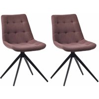 2er Set Esszimmerstuhl Merna braun Stoff von CLP