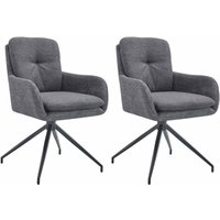 2er Set Esszimmerstuhl Pickett Stoff dunkelgrau 2er Set Esszimmerstuhl Pickett Stoff dunkelgrau von CLP
