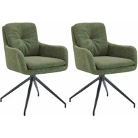 2er Set Esszimmerstuhl Pickett Stoff grün 2er Set Esszimmerstuhl Pickett Stoff grün von CLP