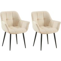 2er Set Esszimmerstuhl Roseville Samt creme 2er Set Esszimmerstuhl Roseville Samt creme von CLP