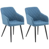 2er Set Esszimmerstuhl Shila blau Stoff von CLP