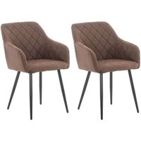 2er Set Esszimmerstuhl Shila braun Stoff von CLP