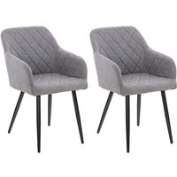 CLP - 2er Set Esszimmerstuhl Shila grau Stoff von CLP