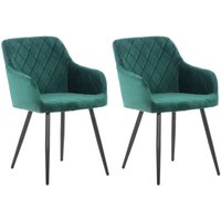 2er Set Esszimmerstuhl Shila grün Samt 2er Set Esszimmerstuhl Shila grün Samt von CLP