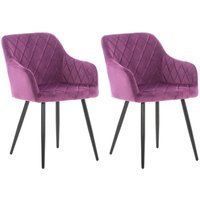 CLP - 2er Set Esszimmerstuhl Shila lila Samt von CLP