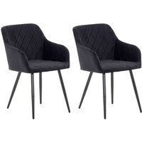 2er Set Esszimmerstuhl Shila schwarz Samt 2er Set Esszimmerstuhl Shila schwarz Samt von CLP