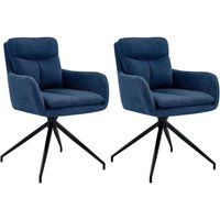 2er Set Esszimmerstuhl Somers Stoff blau 2er Set Esszimmerstuhl Somers Stoff blau von CLP