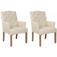 2er Set Esszimmerstuhl Sugar Stoff creme antik-hell 2er Set Esszimmerstuhl Sugar Stoff creme antik-hell von CLP