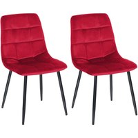 2er Set Esszimmerstuhl Tilde rot Samt 2er Set Esszimmerstuhl Tilde rot Samt von CLP