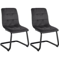 2er Set Esszimmerstuhl Vermont Samt schwarz 2er Set Esszimmerstuhl Vermont Samt schwarz von CLP