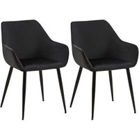 2er Set Esszimmerstuhl Vessa schwarz Samt 2er Set Esszimmerstuhl Vessa schwarz Samt von CLP