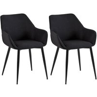 2er Set Esszimmerstuhl Vessa schwarz Stoff 2er Set Esszimmerstuhl Vessa schwarz Stoff von CLP