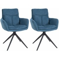 2er Set Esszimmerstuhl Vilas Stoff blau 2er Set Esszimmerstuhl Vilas Stoff blau von CLP