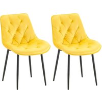 2er Set Esszimmerstuhl Wallace Samt gelb 2er Set Esszimmerstuhl Wallace Samt gelb von CLP