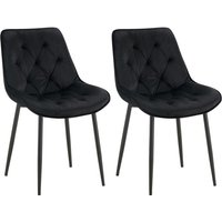 2er Set Esszimmerstuhl Wallace Samt schwarz 2er Set Esszimmerstuhl Wallace Samt schwarz von CLP