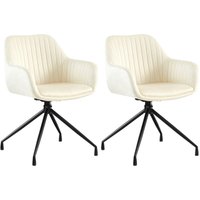 CLP - 2er Set Esszimmerstuhl Welby creme Samt von CLP