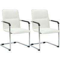 2er Set Freischwinger Seattle Kunstleder weiß 2er Set Freischwinger Seattle Kunstleder weiß von CLP