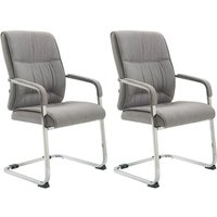 2er Set Freischwinger XXL Anubis Stoff grau von CLP