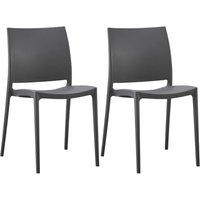 2er Set Gartenstühle Meton dunkelgrau 2er Set Gartenstühle Meton dunkelgrau von CLP