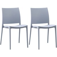 2er Set Gartenstühle Meton hellgrau 2er Set Gartenstühle Meton hellgrau von CLP