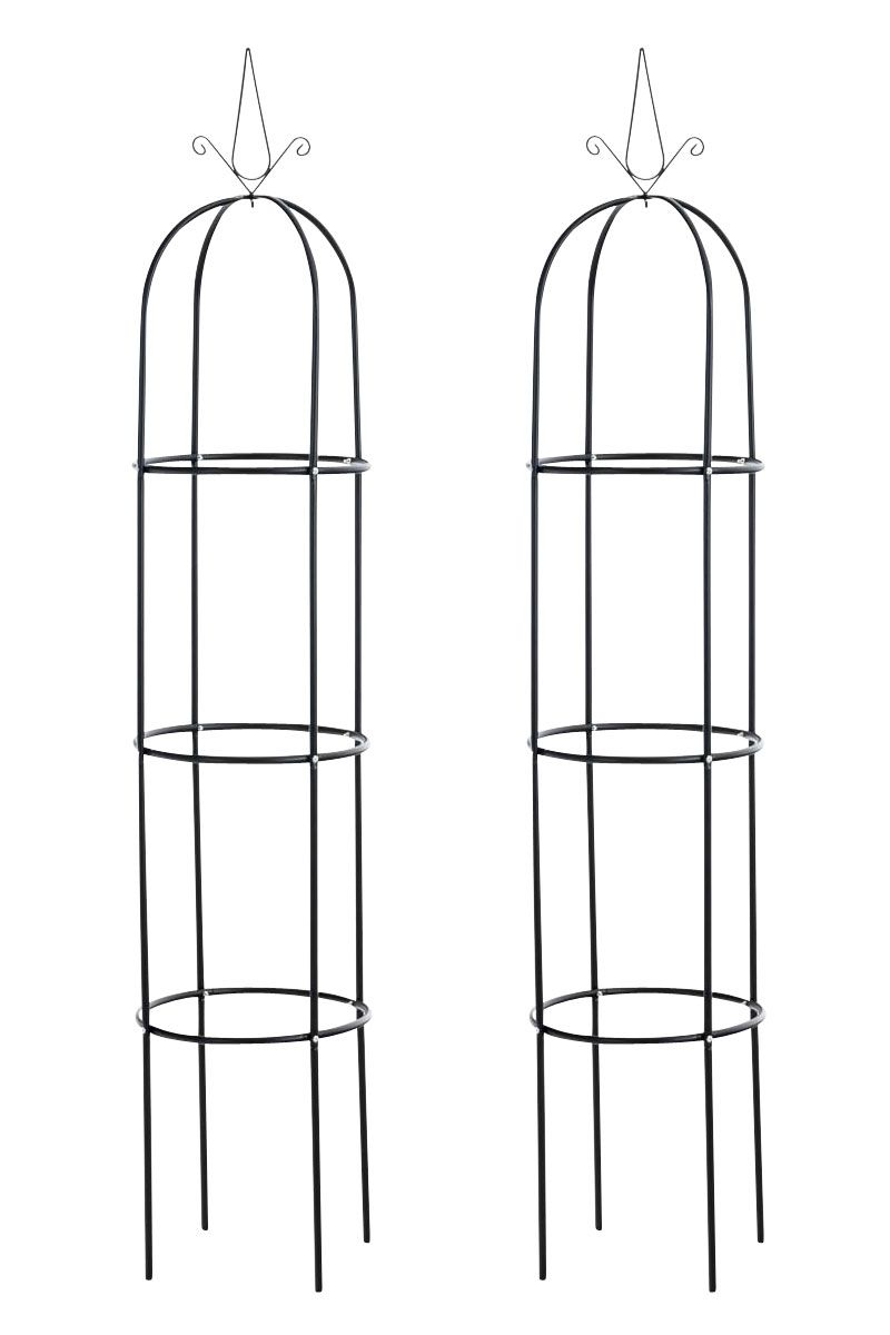 2er Set Rosensäule- Rankhilfe Rankgitter Rosenbogen Spalier Garten-schwarz von CLP