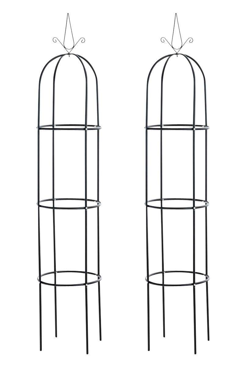 2er Set Rosensäule- Rankhilfe Rankgitter Rosenbogen Spalier Garten-schwarz von CLP