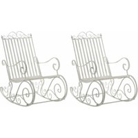 2er Set Schaukelstühle Smilla antik weiß von CLP