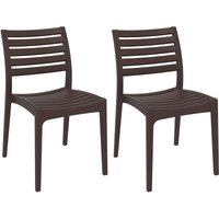 CLP - 2er Set Stapelbare Gartenstühle Ares braun von CLP