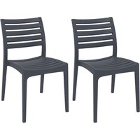 2er Set Stapelbare Gartenstühle Ares dunkelgrau 2er Set Stapelbare Gartenstühle Ares dunkelgrau von CLP