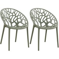 2er Set Stapelbare Gartenstühle Hope oliv 2er Set Stapelbare Gartenstühle Hope oliv von CLP