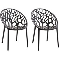 2er Set Stapelbare Gartenstühle Hope schwarz 2er Set Stapelbare Gartenstühle Hope schwarz von CLP