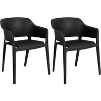 2er Set Stapelstühle Puebla schwarz von CLP