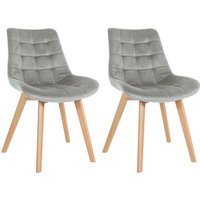 2er Set Stühle Brook Samt grau 2er Set Stühle Brook Samt grau von CLP