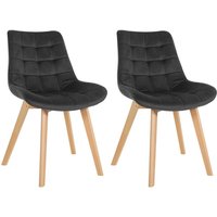 2er Set Stühle Brook Samt schwarz von CLP