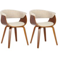 2er Set Stühle Bruce Stoff walnuss/creme von CLP