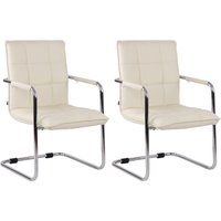 2er Set Stühle Gandia Kunstleder creme chrom 2er Set Stühle Gandia Kunstleder creme chrom von CLP