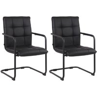 2er Set Stühle Gandia Kunstleder schwarz schwarz 2er Set Stühle Gandia Kunstleder schwarz schwarz von CLP