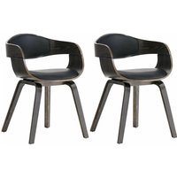 CLP - 2er Set Stühle Kingston Kunstleder schwarz/grau von CLP