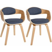 2er Set Stühle Kingston Stoff natura/blau natura von CLP