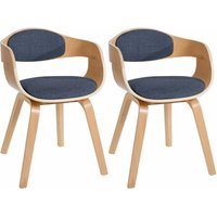 2er Set Stühle Kingston Stoff natura/blau von CLP